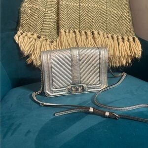 BECCA Metallic Silver Crossbody Bag